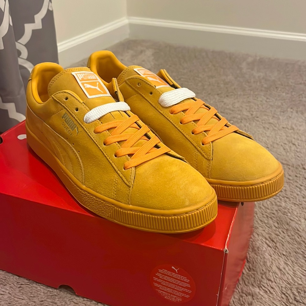 Puma Suede Classics Shoes Sneakers new 356568 47 gold fusion team gold Men’s 12